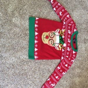 Girls reindeer ugly Christmas sweater size large